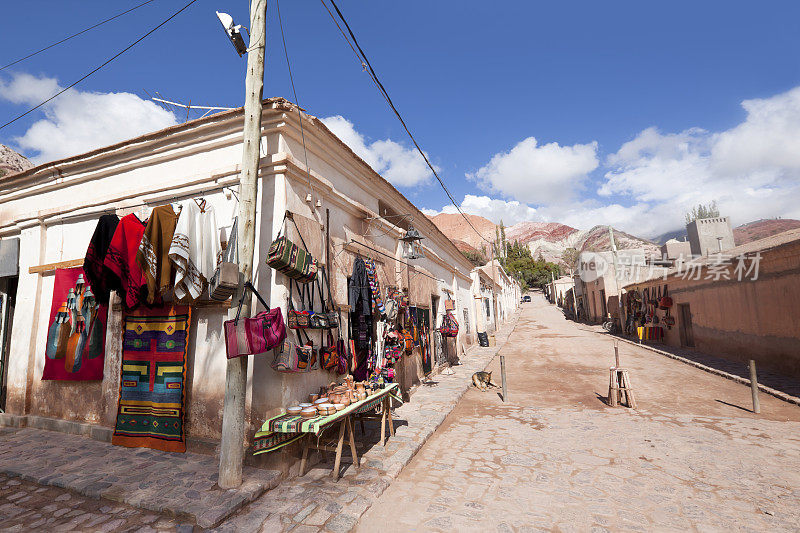 阿根廷村Purmamarca在Quebrada de Humahuaca